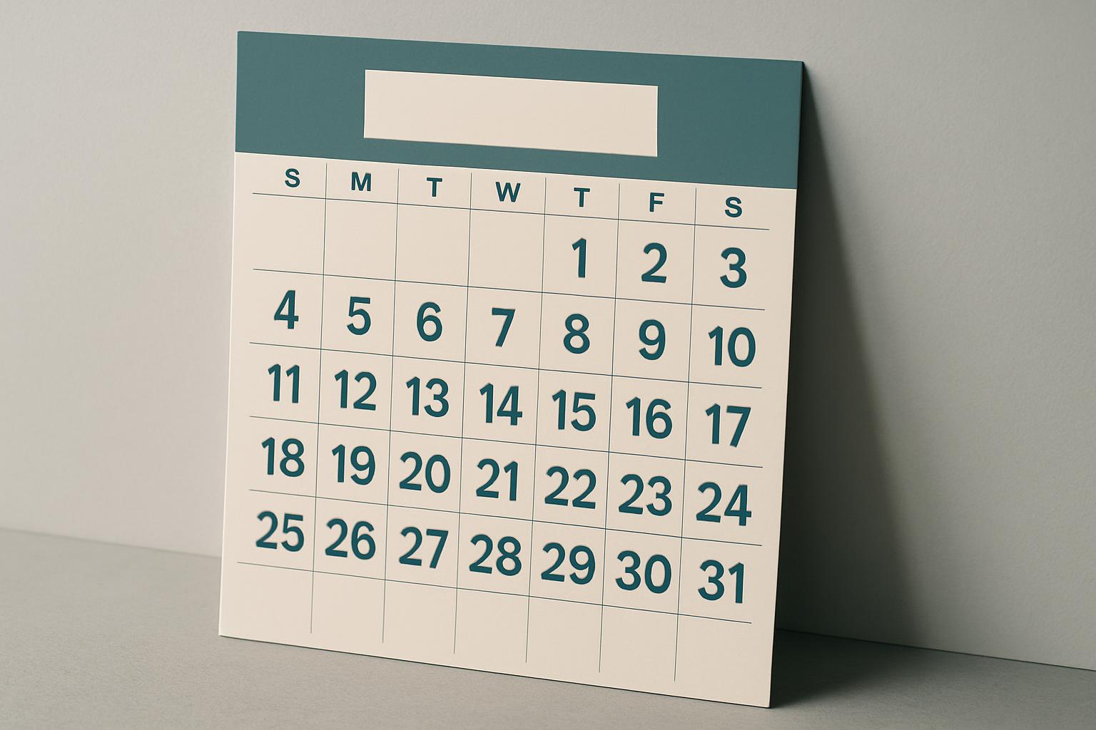 Cash calendar
